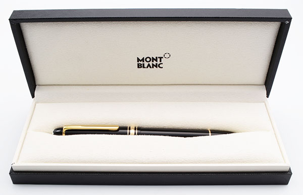 Montblanc Meisterstuck 145 Black w Gold Trim Cartridge Converter 14k Medium Nib Excellent In Box Peyton Street Pens